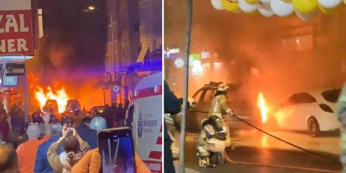 Fatih'te bir araç yandı, 3 aracı daha yaktı