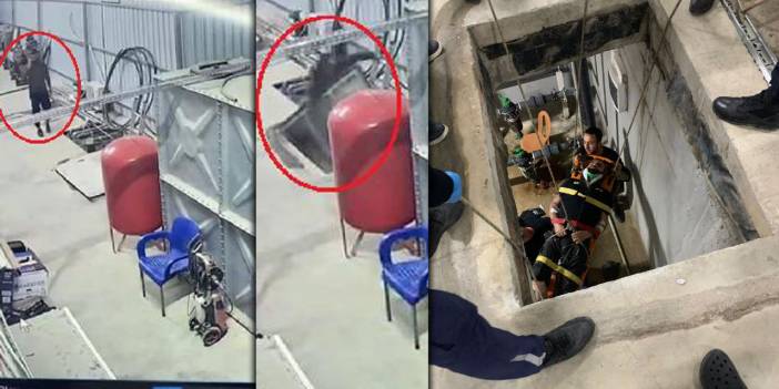 Telefonla konuşarak yürüyen işçinin kendini bodrum katta buldu