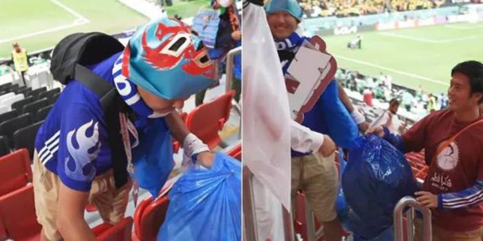 Maçı Katar ve Ekvador oynadı, çöpleri Japonlar topladı