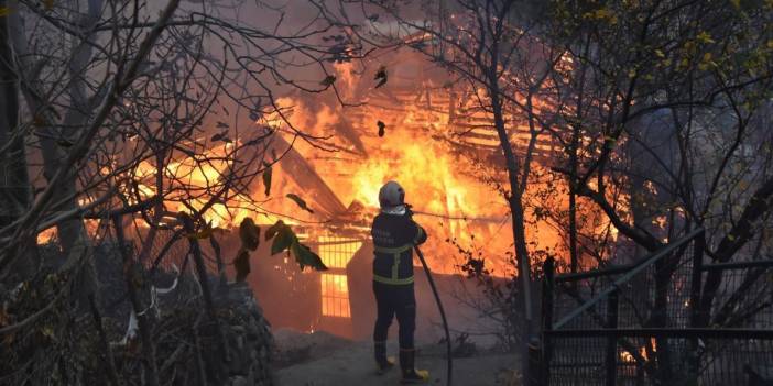 2 katlı ev küle döndü: Yavru köpekleri itfaiye kurtardı