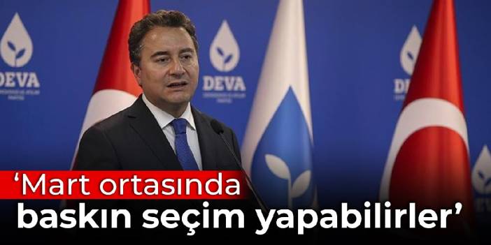 Ali Babacan: Mart ortasında baskın seçim yapabilirler