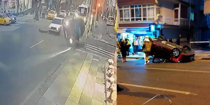 Çankaya'da en işlek saatte aracıyla takla attı