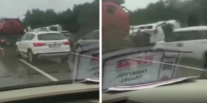 Eyüpsultan'da minibüs devrildi: Yaralılar var