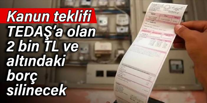 Kanun teklifi: TEDAŞ’a olan 2 bin TL ve altındaki borç silinecek