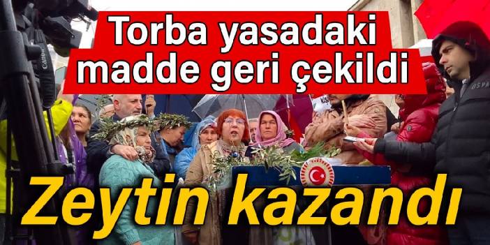 Torba yasadaki madde geri çekildi: Zeytin kazandı