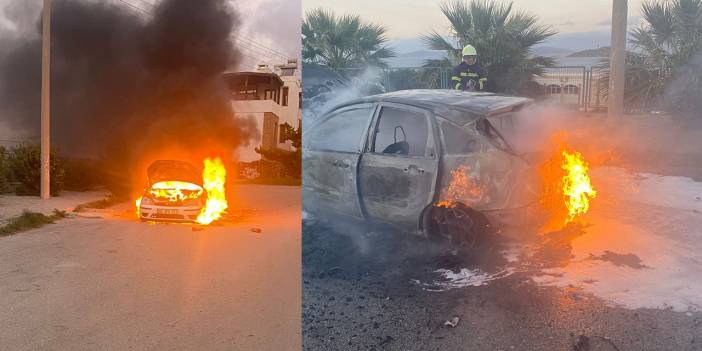 Seyir halindeki araç alev topuna döndü