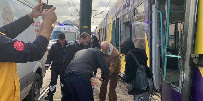 Tramvay raydan çıktı