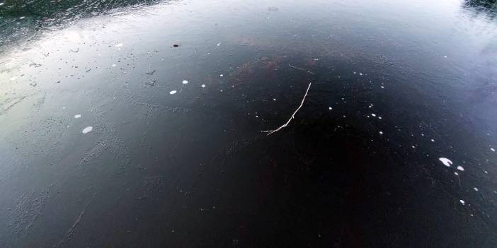 Gölcük Tabiat Parkı'nda göl dondu