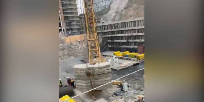 Fikirtepe'de şantiyede vinç devrildi