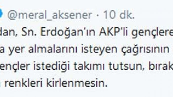 Meral Akşener'den Galatasaray maçı sonrası rekor beğeni alan tweet