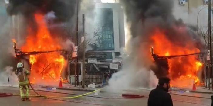 Ayakkabı dükkanını alevler sardı