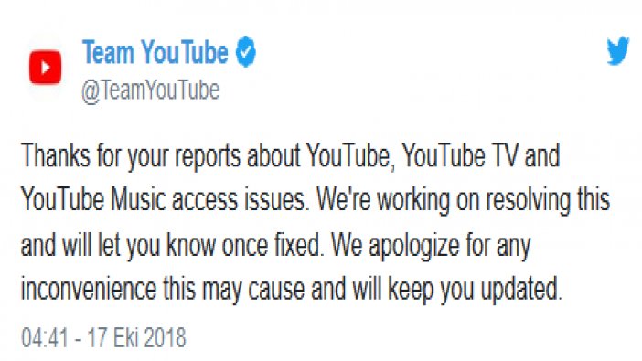 YouTube'a 2 saat boyunca giriş yapılamadı! 911'den yardım istediler