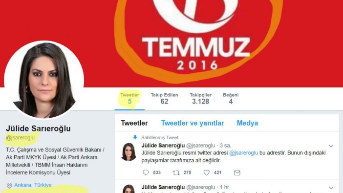 Jülide Sarıoğlu onaylı twitter hesabını kapatıp yenisini açtı: Hakkımda paylaşılanlar fotoşop dedi!