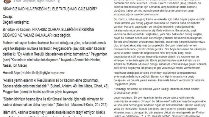 Adıyaman Üniversitesi Rektörü Mustafa Talha Gönüllü: Kadınla tokalaşmak ateş tutmaktan daha korkunç