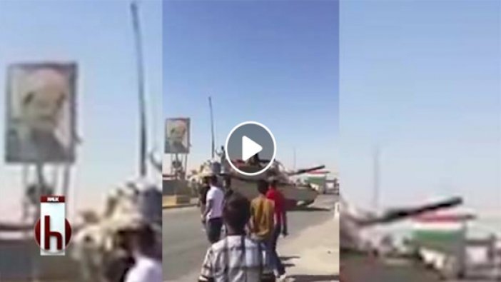 Irak Ordusu, Kerkük'te Barzani tabelalarını tanklarla yıkıyor