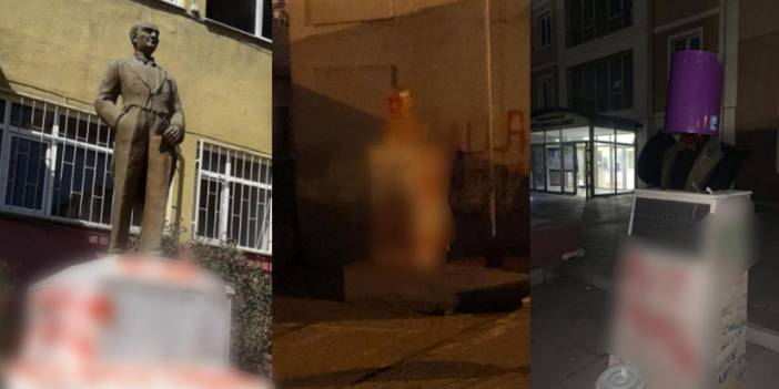 3 Atatürk heykeline alçak saldırı!