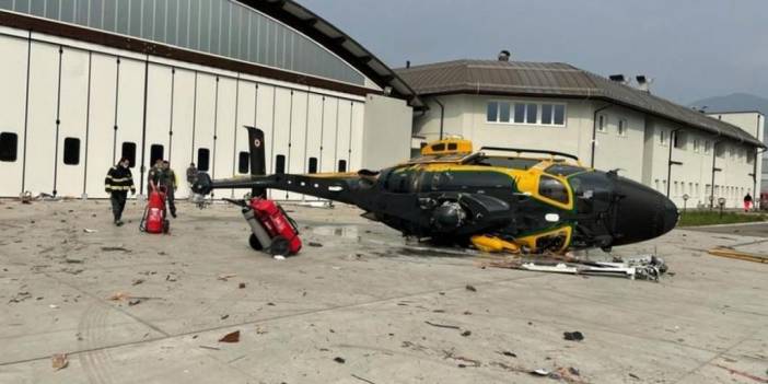 İtalya'da helikopter faciası kamerada