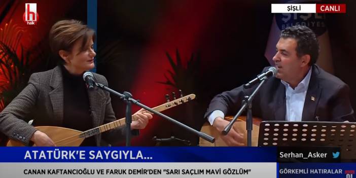 Kaftancıoğlu'ndan müzik yasağına tepki: Halk TV'deki görüntülerini paylaştı