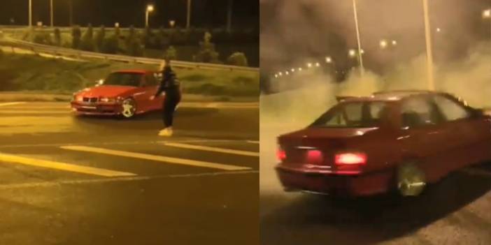 Kısıtlamayı hiçe saydı, kız arkadaşının etrafında drift yaptı!