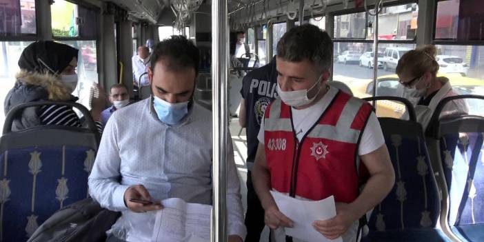 Toplu taşımadaki yolculara denetim yapıldı
