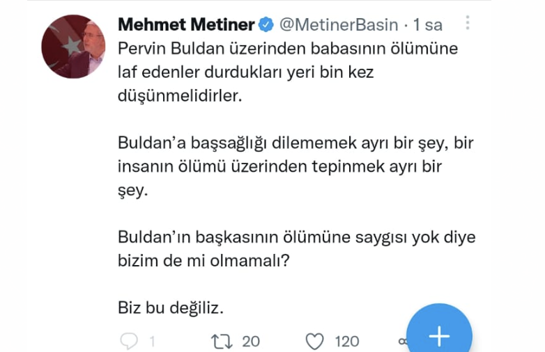 AKP'li Metiner'den Yeni Akit'e 'Pervin Buldan' tepkisi